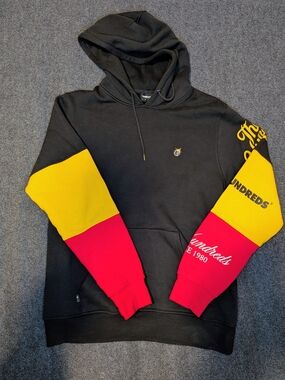The Hundreds Colorblock Pullover Hoodie Men's XL Black Yellow Red Streetwear